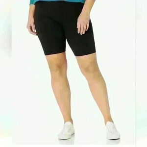 The drop biker shorts high rise mid length 2 pairs tan and black size M